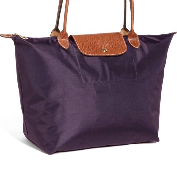 longchamp purple tote bag